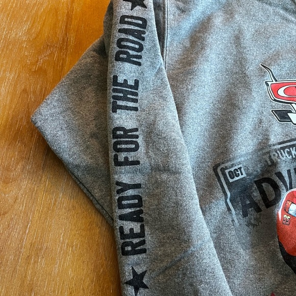 Disney Parks VTG Cars Lightning MCQueen 95 men’s grey sweatshirt. Hanes Tag S - Picture 3 of 10